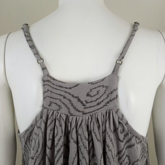 Namsar Maxi Dress OS Gray Print 100% Cotton Adjustable Spaghetti Strap - Picture 5 of 8